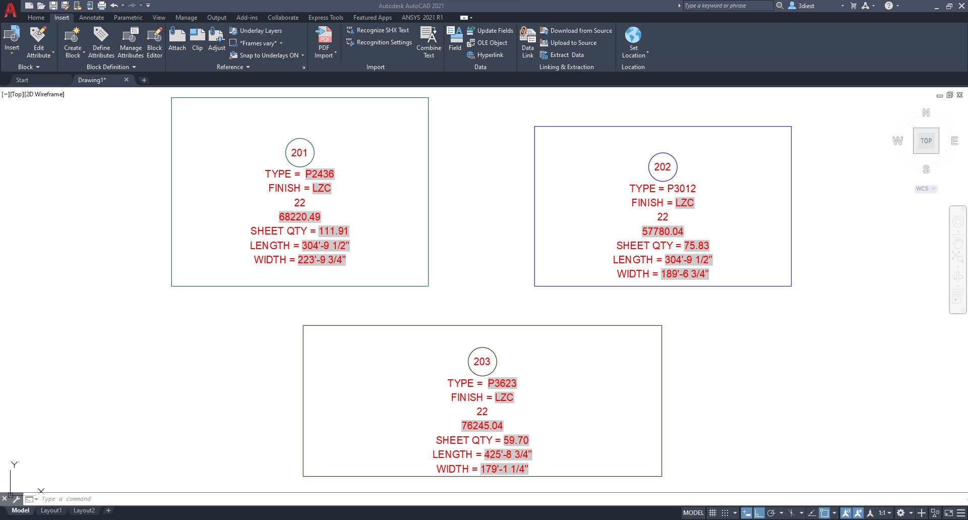 Autocad Attributes