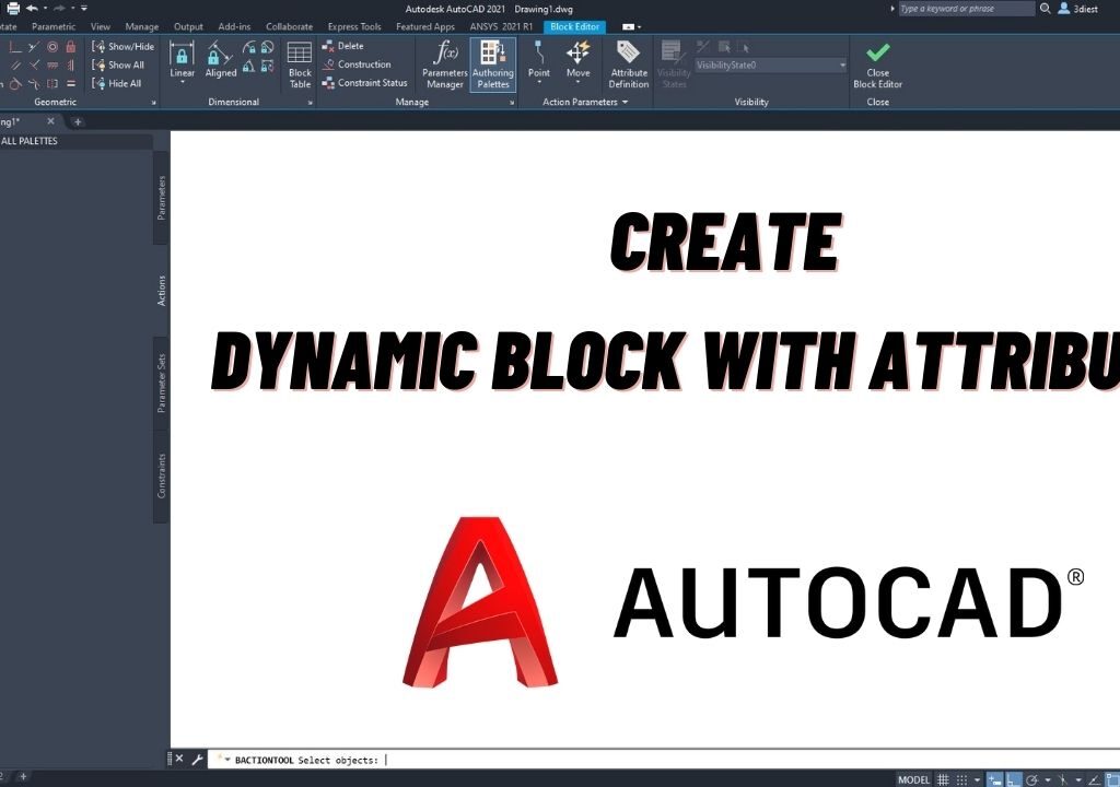How to create Dynamic block with attributes in AutoCAD 2021