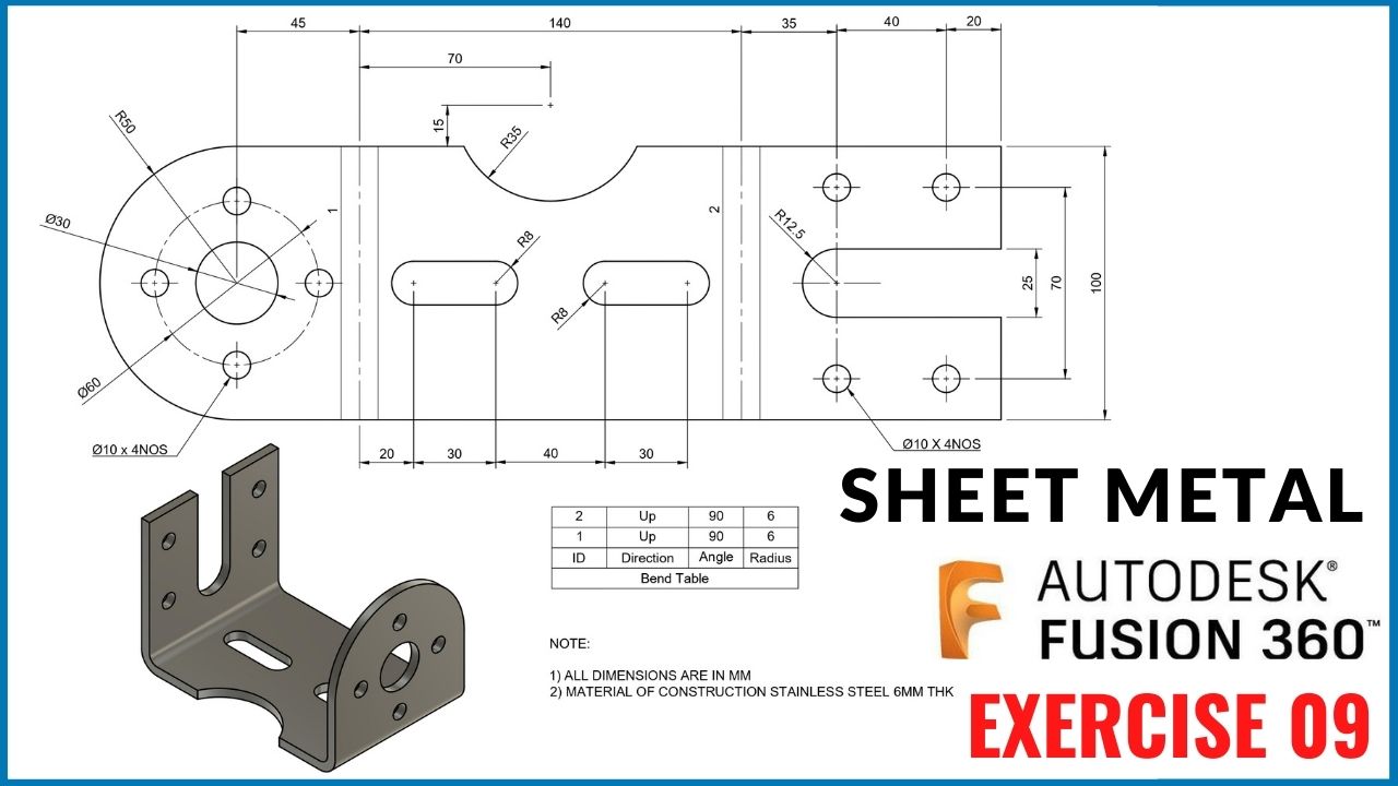 Fusion 360 sheet metal exercise for beginners