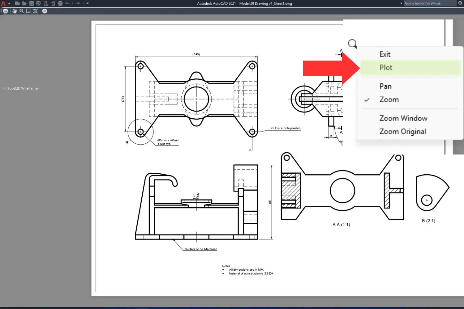 Print drawing AutoCAD tutorial