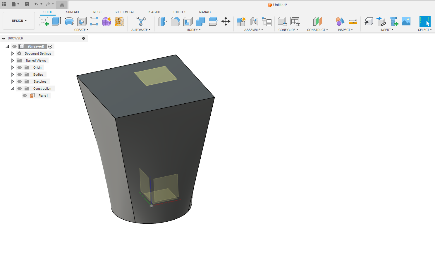 Lofted solid body in Autodesk Fusion